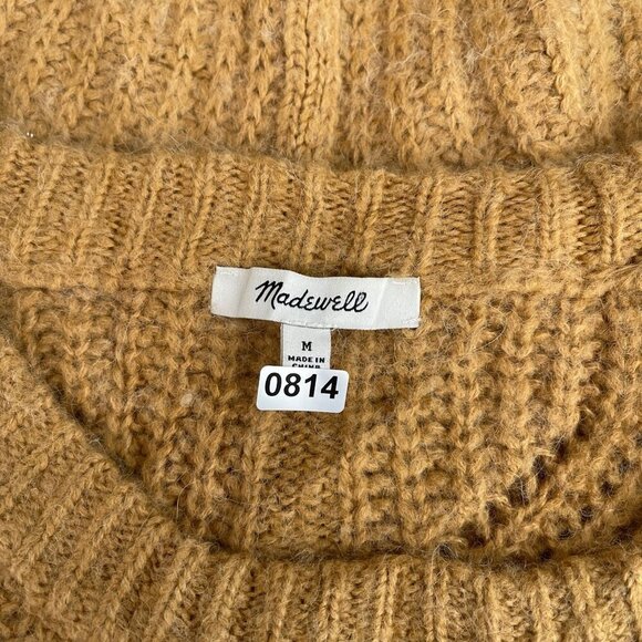 Madewell Charley Pullover Sweater Knit Crop Boxy Fit Heather Honeysuckle Women M - Picture 6 of 15